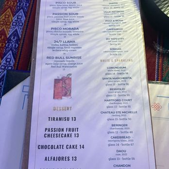 Pisco Gastrolounge - Drink menu - Peruvian Near Me - Charlotte, North Carolina