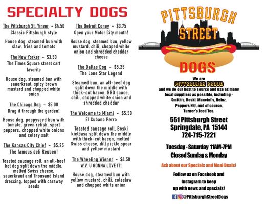 Hot Dogs Springdale PITTSBURGH STREET DOGS - 551 Pittsburgh St, Springdale, PA - Yelp