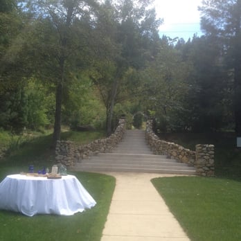 High Sierra Iris & Wedding Gardens - Stairs leading down towards pond and gazebo. Bride usually walks down this way according to pictures on website. - Venues & Event Spaces Near Me - Camino, California High Sierra Iris & Wedding Gardens - Stairs leading down towards pond and gazebo. Bride usually walks down this way according to pictures on website. - Venues & Event Spaces Near Me - Camino, California