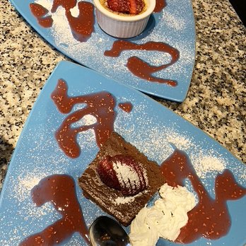 Petit Valentien - Crème brûlée and chocolate marquise - French Near Me - Santa Barbara, California Petit Valentien - Crème brûlée and chocolate marquise - French Near Me - Santa Barbara, California