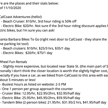 Cal Coast Adventures - Bike rental places: comparisons and stats as of 11/10/20 - Bike Rentals Near Me - Santa Barbara, California Cal Coast Adventures - Bike rental places: comparisons and stats as of 11/10/20 - Bike Rentals Near Me - Santa Barbara, California
