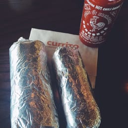 Size comparison for the small and large burrito. For just a dollar more you can get the large
