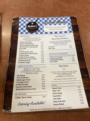 Menu photo 2 Melissa's Country Cafe Bowling Green, KY