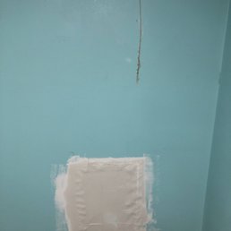 The bathroom mess with the random cut.