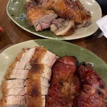 HK B.B.Q. Master - Top- roast duck Bottom left- roast pork (siu yuk) Bottom right- bbq pork (charsiu) - Barbeque Near Me - Richmond, British Columbia