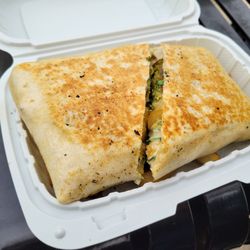 Eiffel Street Food - Falafel Eiffel wrap - fries inside and beneath