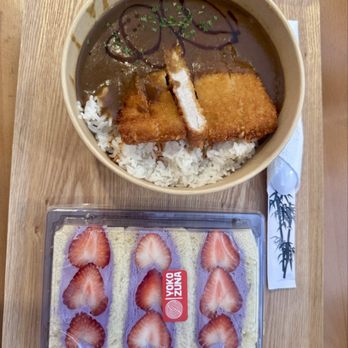 Yokozuna Bento Sando - Chicken katsu curry curry with fruit sandos (Ube filling) - Japanese Near Me - Plano, Texas Yokozuna Bento Sando - Chicken katsu curry curry with fruit sandos (Ube filling) - Japanese Near Me - Plano, Texas