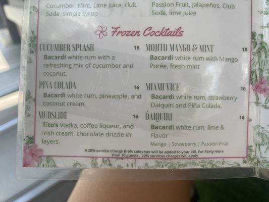 Menu photo 3 Backyard Bar Miami Beach, FL