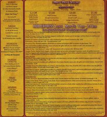 Menu photo 7 The Hub Grill and Bar Mesa, AZ