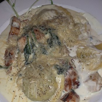 Amber Lantern Restaurant - Exotic mushrooms ravioli in cream sauce and dry azz old chicken breast - Seafood Near Me - Chesapeake, Virginia