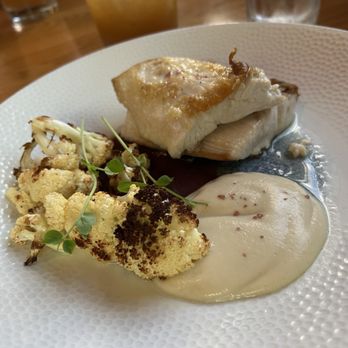 Postcards Restaurant - Mahi with roast cauliflower and cauliflower purée - Seafood Near Me - Hanalei, Hawaii