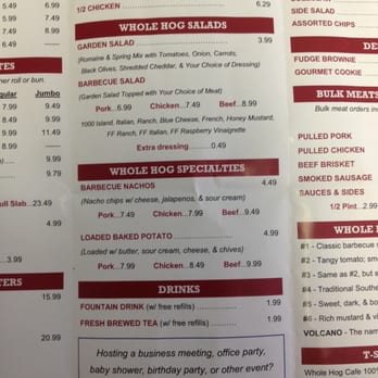 Whole Hog Cafe - menu pt. 2 - Barbeque Near Me - Cherry Hill, New Jersey Whole Hog Cafe - menu pt. 2 - Barbeque Near Me - Cherry Hill, New Jersey