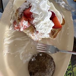 Stuffed French toast (half eaten haha it's delicious)