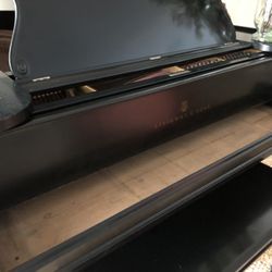 Perfect Pitch Piano Company - Empty piano board awaiting return of keyboard taken by Brandon Lewis.