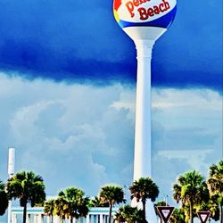Pensacola Beach - "Pensacola Beach water tower & the Gulfside Pavillon on Pensacola Beach"