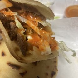 La Chiquita Mexican Grocery Store - Lengua Gordita with habanero salsa. Delicious!