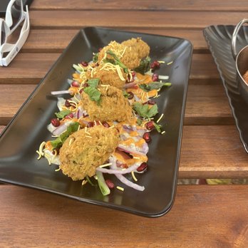 Libertee Grounds - Mung Bean Falafel Chaat (V) (GF) - Beer Bar Near Me - Philadelphia, Pennsylvania Libertee Grounds - Mung Bean Falafel Chaat (V) (GF) - Beer Bar Near Me - Philadelphia, Pennsylvania