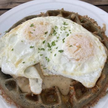 Off The Griddle - Feast Waffle with 2 Eggs - Vegan Near Me - Portland, Oregon Off The Griddle - Feast Waffle with 2 Eggs - Vegan Near Me - Portland, Oregon