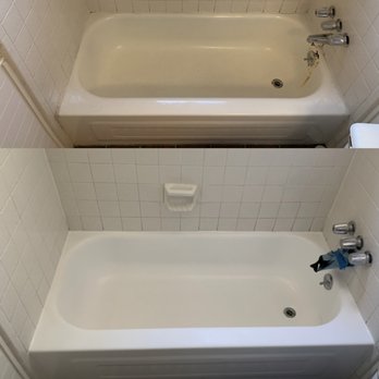 J.Coatings - Old chipped/ corroded cast iron tub in east austin, refinished with mega fast bright! - Refinishing Services Near Me