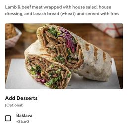What we ordered and what we got. Gyro wrap literally had two think pieces of meat.