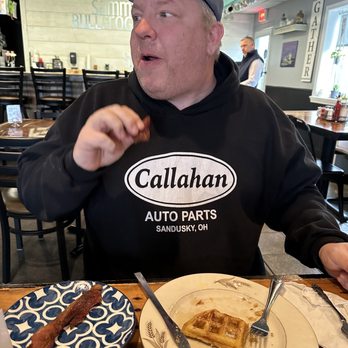 Sammy’s Bullfrog Cafe - My husband loving his waffle. - Breakfast & Brunch Near Me - Harleysville, Pennsylvania Sammy’s Bullfrog Cafe - My husband loving his waffle. - Breakfast & Brunch Near Me - Harleysville, Pennsylvania
