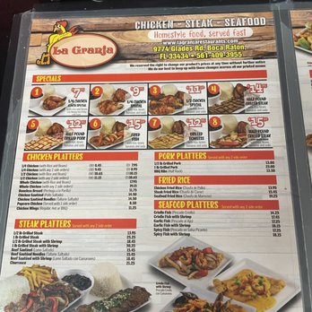 La Granja - Menu - Peruvian Near Me - Boca Raton, Florida