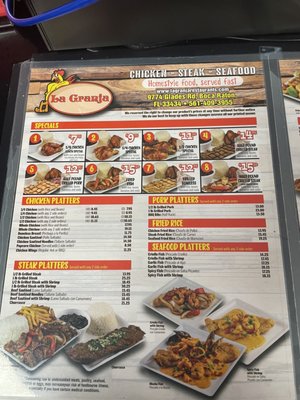 Menu photo 3 La Granja Boca Raton, FL