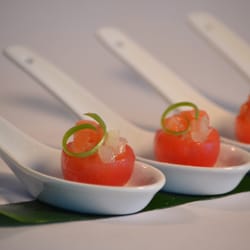 Chef Michael Noyes - Tomato and salmon spoon.