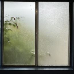 Bathroom privacy window (before)