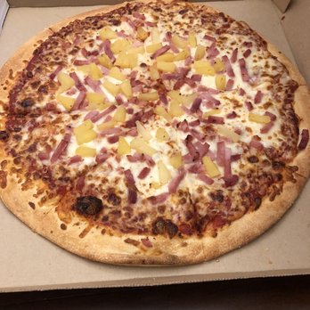 Little Caesars - The new 60% Hawaiian Pizza where it is covered only with pineapple and ham on 60% of the pizza and the rest with just cheese - Pizza Near Me - San Dimas, California Little Caesars - The new 60% Hawaiian Pizza where it is covered only with pineapple and ham on 60% of the pizza and the rest with just cheese - Pizza Near Me - San Dimas, California