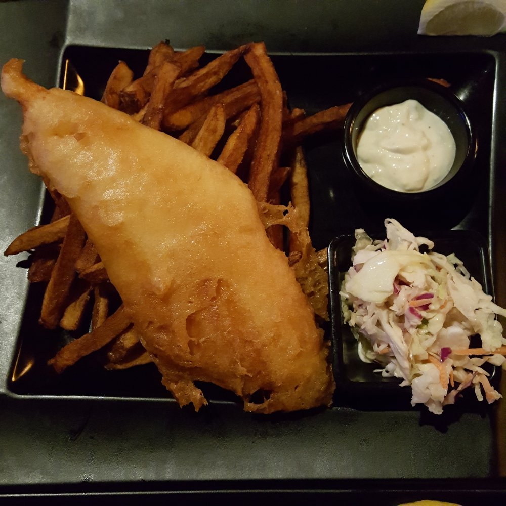 Off The Hook Fishbar - Halibut Original Batter with Fries and Creamy Coleslae - Fish & Chips Near Me - Toronto, Ontario Off The Hook Fishbar - Halibut Original Batter with Fries and Creamy Coleslae - Fish & Chips Near Me - Toronto, Ontario