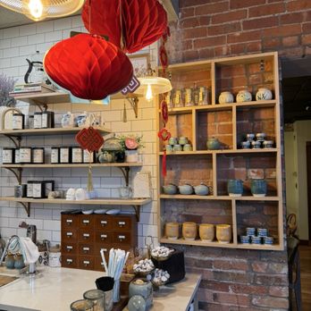 Tea House by Cake Bar - Main counter to order and where you can purchase some of the ceramic pieces your tea is served in! - Tea Rooms Near Me - Syracuse, New York Tea House by Cake Bar - Main counter to order and where you can purchase some of the ceramic pieces your tea is served in! - Tea Rooms Near Me - Syracuse, New York