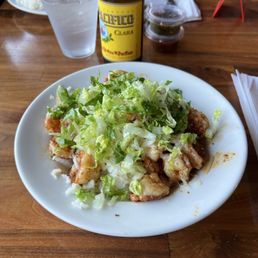 Baja Bowl with shrimp and Pacifico Baja Bowl with shrimp and Pacifico