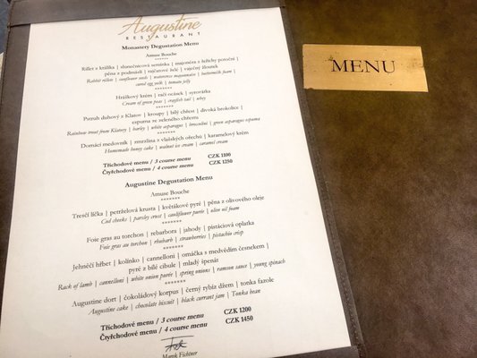 Menu photo 2 Augustine Restaurant Praha-1, PR Menu photo 2 Augustine Restaurant Praha-1, PR