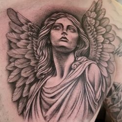Americas Best Tattoos - Black and grey angel