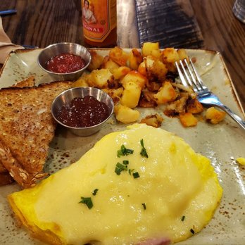 First Watch - Ham & gruyere cheese omelet with seasoned  home fries.  Very good! - Breakfast & Brunch Near Me - Liberty Township, Ohio