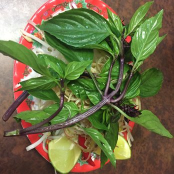 Cafe Xu Hue - Bean sprouts, basil, lime and peppers - Vietnamese Near Me - Vancouver, British Columbia