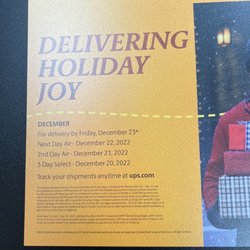 Mail Copy Plus - Holiday Mail Schedule 2022 (UPS)