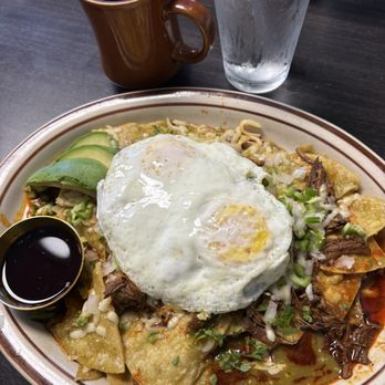 Chilaquiles House - Birria Chilaquiles with regular green salsa. - Desserts Near Me - Batavia, Illinois Chilaquiles House - Birria Chilaquiles with regular green salsa. - Desserts Near Me - Batavia, Illinois