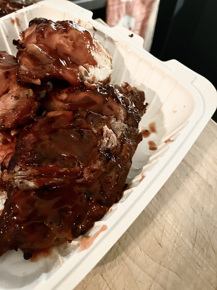 Hubs' Ribs Were Super Tender But Felt More Charred Marks & Wayyy Less Sauce Would've Made These