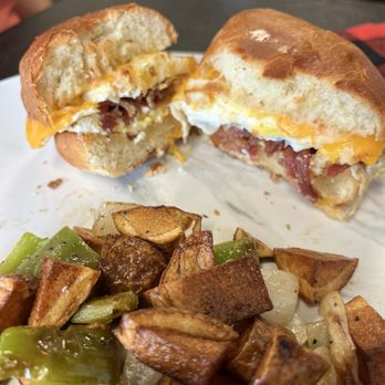 Northern D Lights - Breakfast sandwich with home fries. - Bakeries Near Me - Schertz, Texas