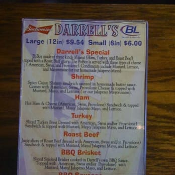 Darrell's - Darrell's Menu - Sandwiches Near Me - Lake Charles, Louisiana