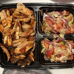 Chicken salad Plate with kofte.