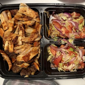 Lucky Mediterranean Grills - Chicken salad Plate with kofte. - Halal Near Me - Los Angeles, California Lucky Mediterranean Grills - Chicken salad Plate with kofte. - Halal Near Me - Los Angeles, California