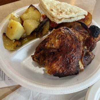 Athena Roasted Chicken - Not recommended-  Chicken Platters Roasted Potatoes Zucchini Cypriana - Greek Near Me - Maitland, Florida