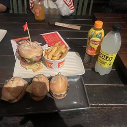 Grill'd - Ascot - My full order Mustard and pickle burger, double patty + bacon solo and sliders   So amazing