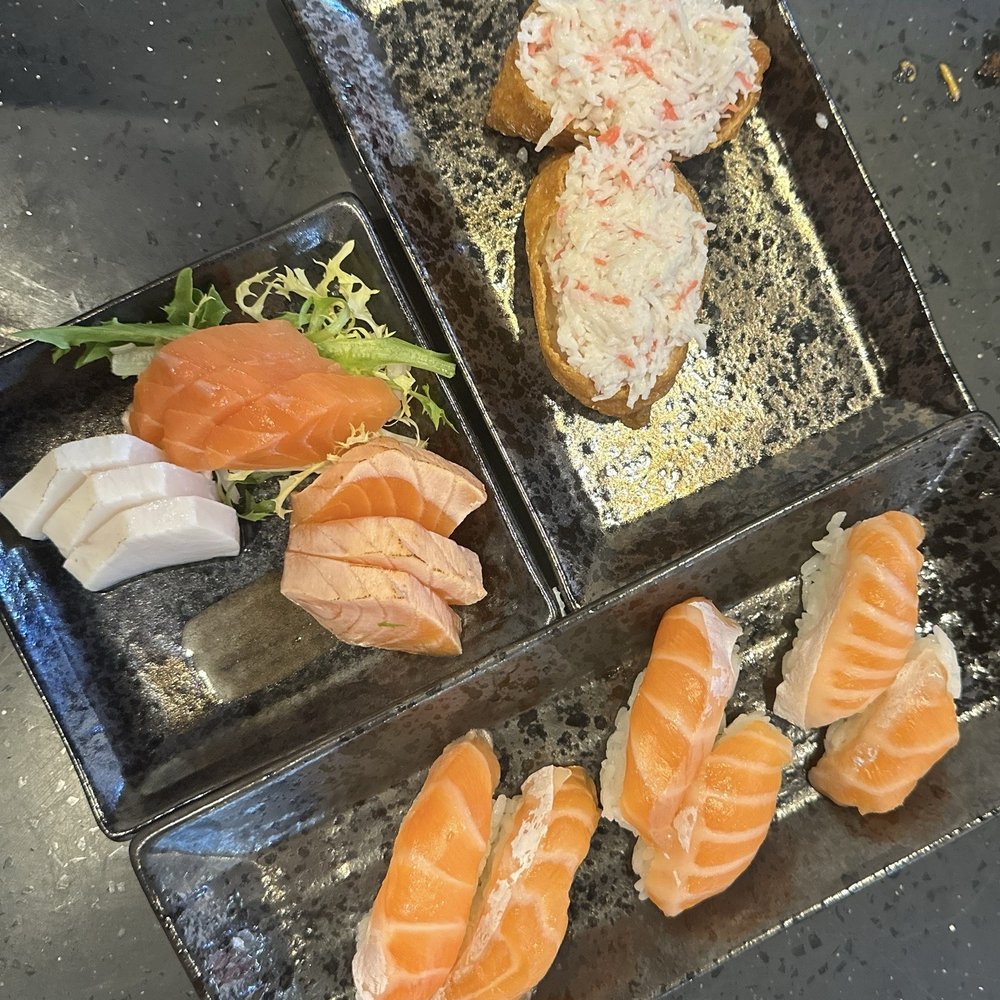 Sushi%AYCE/All You Can Eat - Escolar, Salmon, and Seared Salmon Sashimi, Surimi Crab Bomb, and Salmon Belly Nigiri - Sushi Bars Near Me - Seattle, Washington Sushi%AYCE/All You Can Eat - Escolar, Salmon, and Seared Salmon Sashimi, Surimi Crab Bomb, and Salmon Belly Nigiri - Sushi Bars Near Me - Seattle, Washington