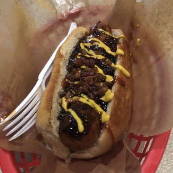 Dat Dog - Duck dog w Blackberry sauce and mustard - Hot Dogs Near Me - New Orleans, Louisiana Dat Dog - Duck dog w Blackberry sauce and mustard - Hot Dogs Near Me - New Orleans, Louisiana
