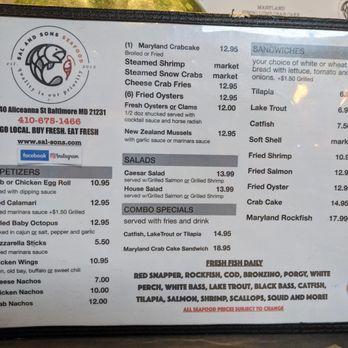 Sal and Sons - Sal and Sons 8/2025 - Seafood Near Me - Baltimore, Maryland Sal and Sons - Sal and Sons 8/2025 - Seafood Near Me - Baltimore, Maryland