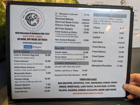Menu photo 3 Sal and Sons Baltimore, MD
